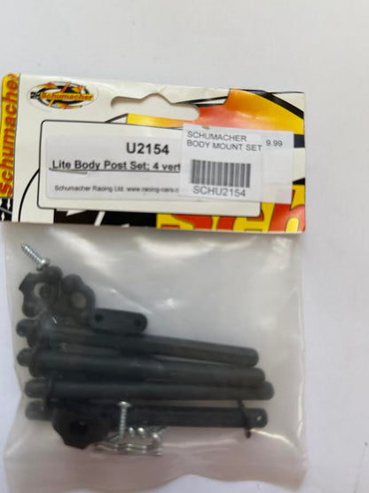 Schumacher Part #SCHU2154 Lite Body Post Set; 4 vert 2 horiz - SST
