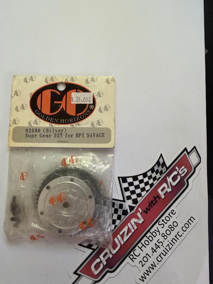 GH Golden Horizons Part #GH02086 Super Gear 52T for HPI Savage Silver