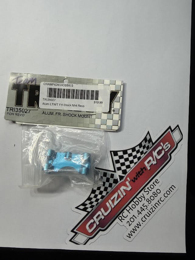 Trinity Part #TRI35027 Aluminum Front Shock Mount (Blue) for Traxxas REVO