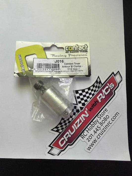 Contact RC Part #J016 Schumacher Contact Truer Arbour & Clamp 1/12 Hex