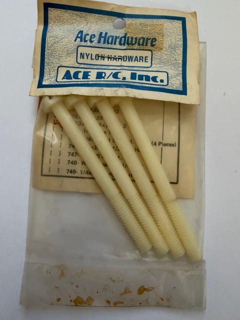 ACE RC HARDWARE Part #743A Threaded Bolt / Body Post 1/4 x 20 x 3
