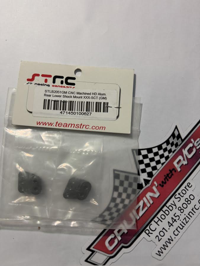 STRC Part #STLB2051GM CNC Machined HD Aluminum Rear Lower Shock Mount XXX-SCT GUN METAL