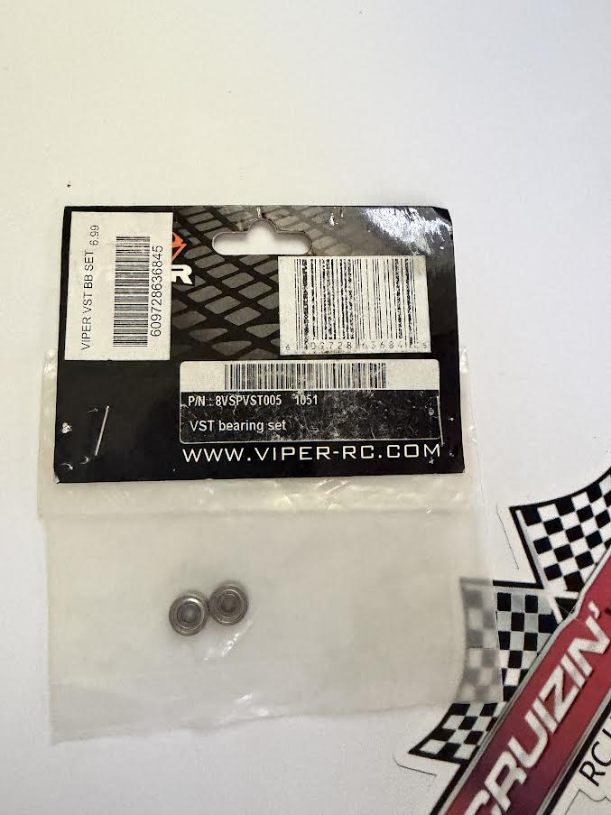 Viper RC Part #8VSPVST005 Brushless Motor VST Ball Bearings Steel Silver (2)