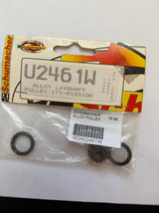 Schumacher Part #SCHU2461W Alloy Layshaft Pulley 17t - Mission