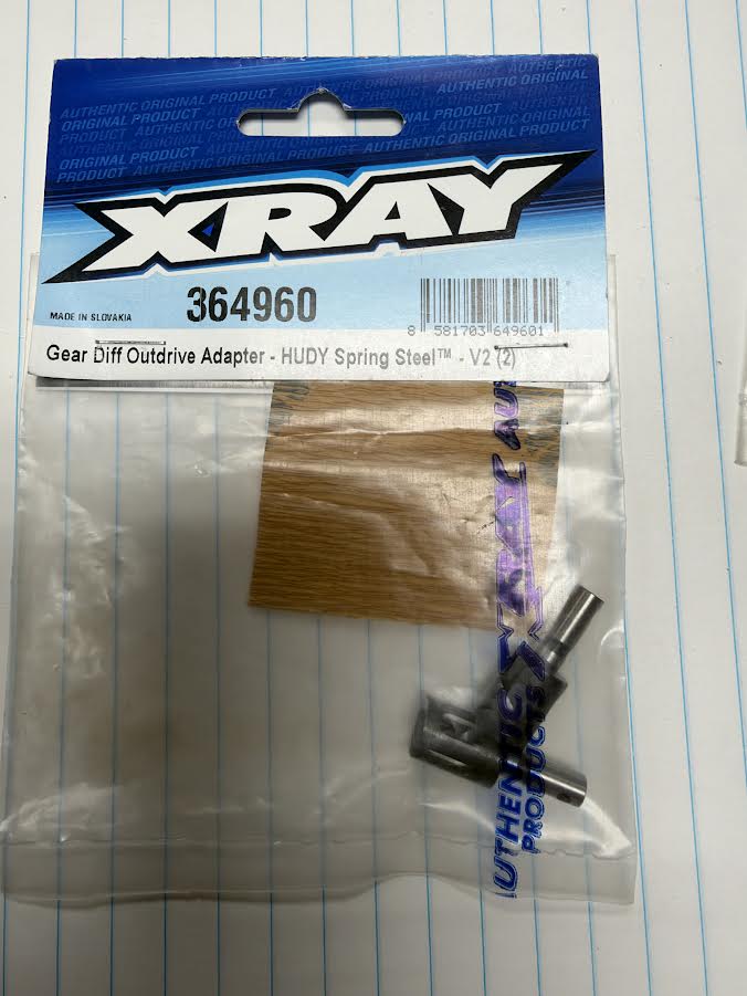 XRay Part #XRA364960-V2 Gear Differential Outdrive Adapter  - HUDY Spring Steel - V2 (2)