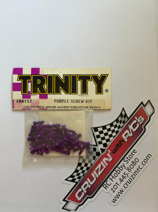 Trinity Part #EV0157 Complete PURPLE Anodized Aluminum Screw Kit for the EV10