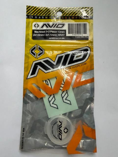 AVID Part #AV1033-1.6-1.1-F-2PK Machined 2+2 Piston 12mm (2x1.6mm/2x1.1mm) / Xray
