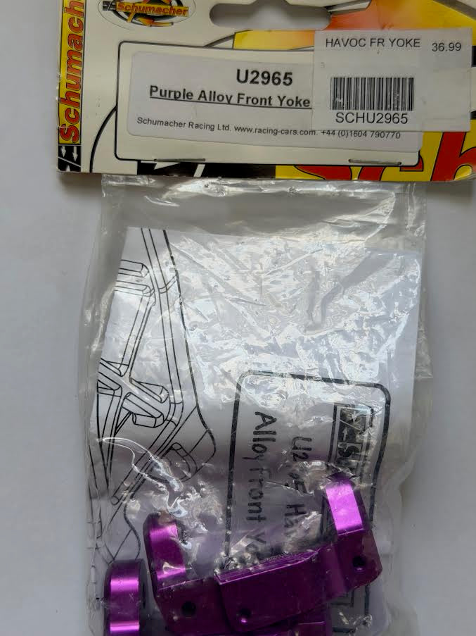 Schumacher Part #SCHU2965 Alloy Front Yoke (pair) - Havoc Purple