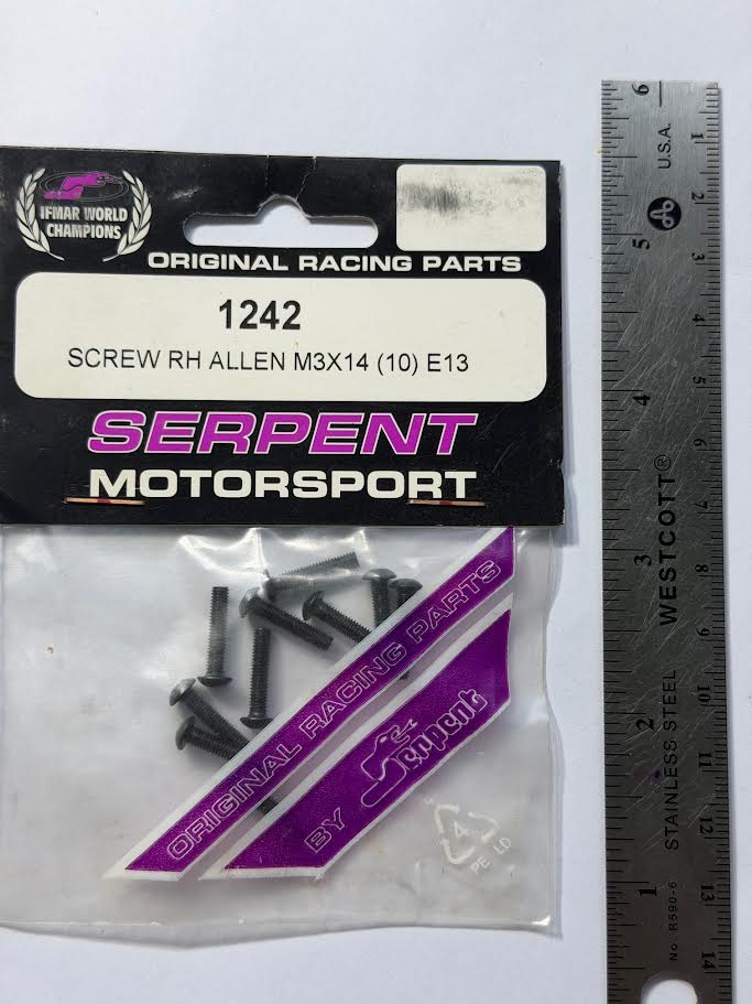 Serpent Part #SER1242 Screw RH Allen M3 x 14 (10) E13