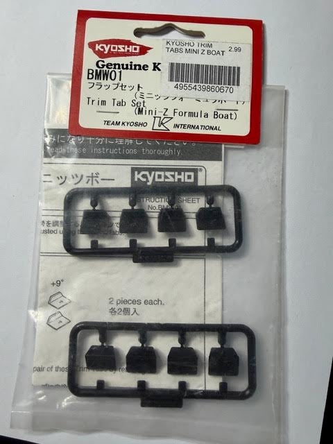Kyosho Part #BMW01 Trim Tab Set Mini-Z Formula Boat