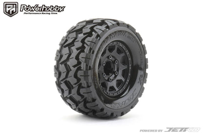 Powerhobby Part #PHB2801CBMSGB 1/10 2.8 MT Tomahawk Belted Tires (2) with Removable Hex Wheels