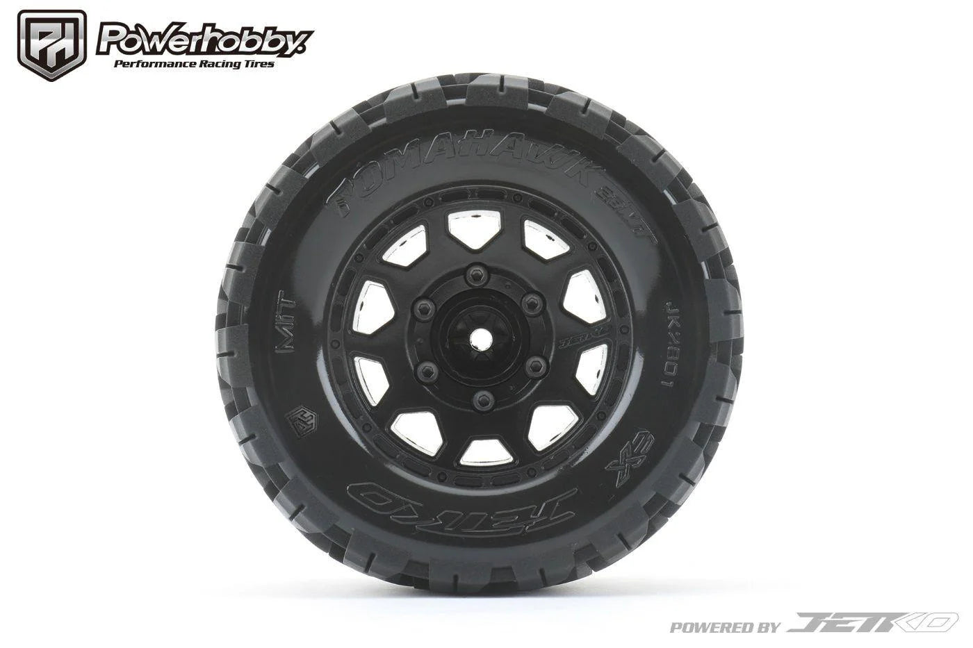 Powerhobby Part #PHB2801CBMSGB 1/10 2.8 MT Tomahawk Belted Tires (2) with Removable Hex Wheels
