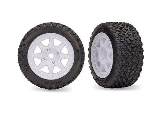 Traxxas TRA10873-WHT White Rear Mini Rally Wheels with Tires (Soft) (2)