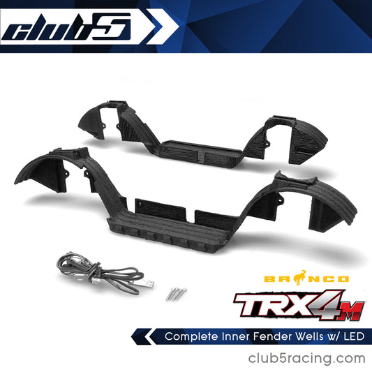 Club 5 Racing Part #C-TRX4-142 Complete Inner Fender Wells w/ LED for Traxxas TRX-4M Bronco