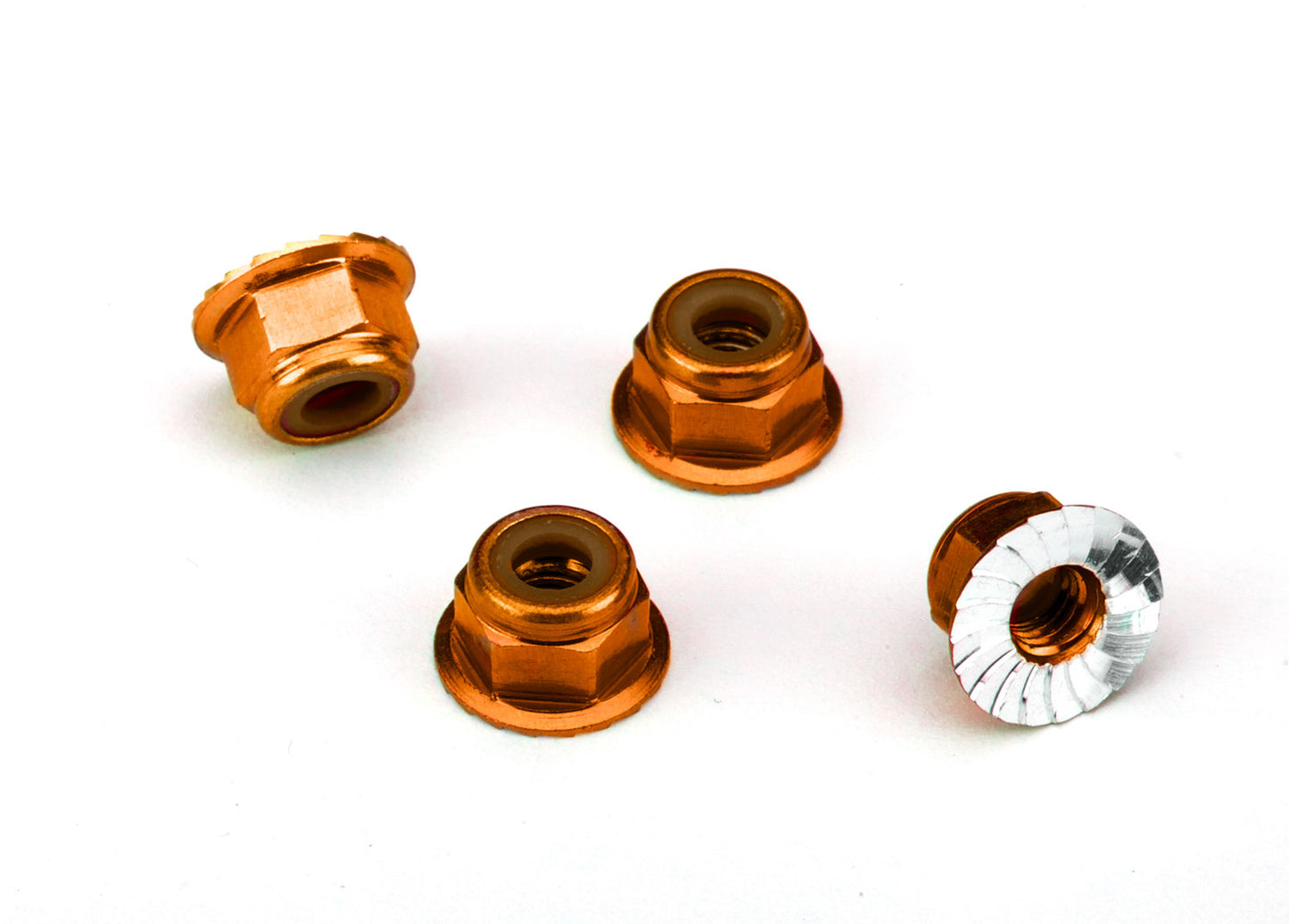 Traxxas 4 mm Orange Aluminum Lock Nuts (4)