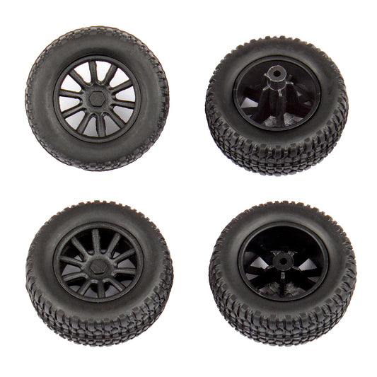 SC28 Front and Rear Wheels and Tires, mounted