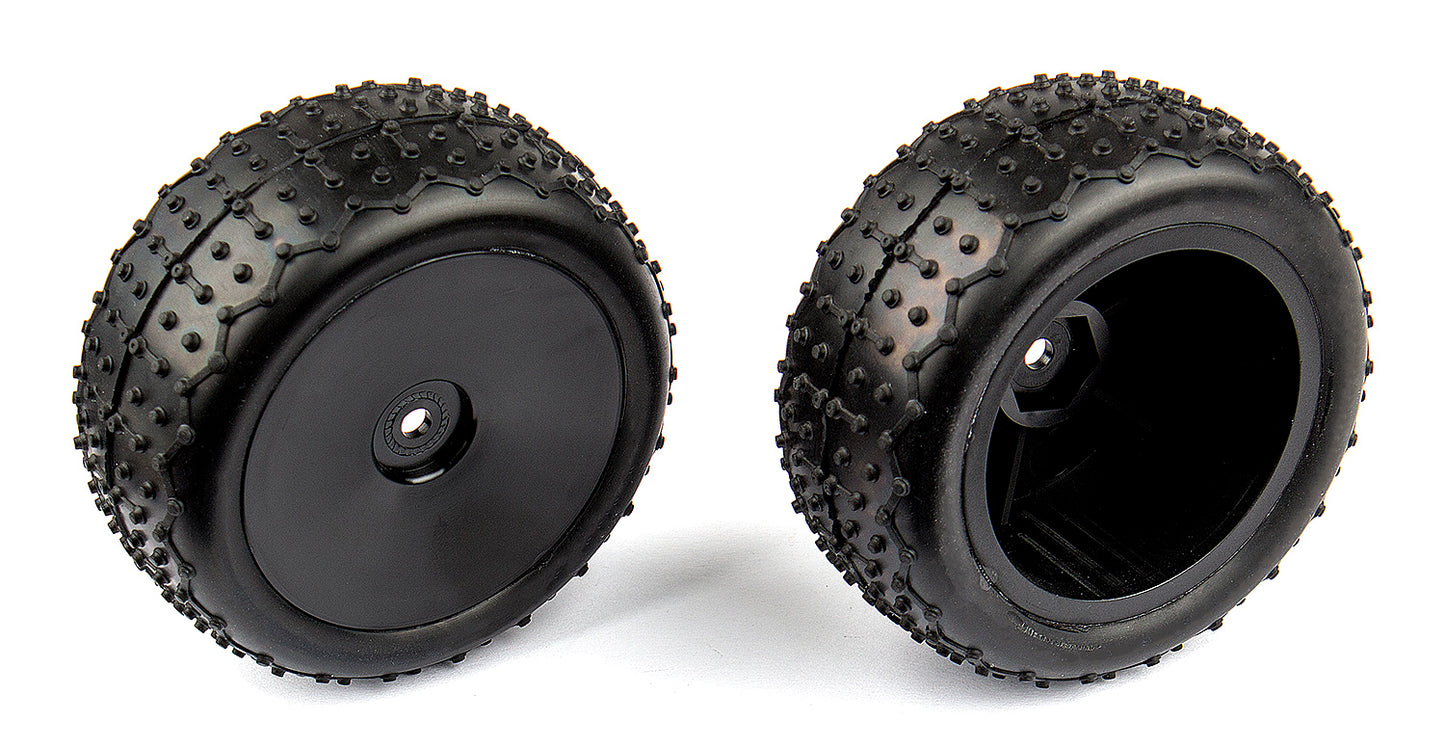 Rear Wide Mini Pin Tires, mounted