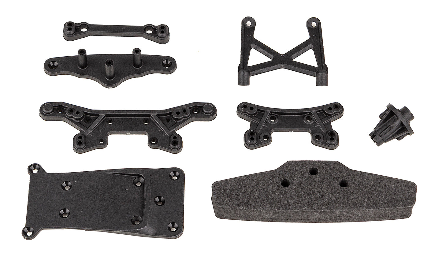Reflex 14R Shock Towers, Bumper, and Skid Plate Set