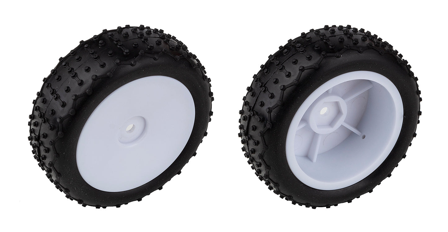 Reflex 14 Mini Pin Tires, Narrow Wheels, mounted, white