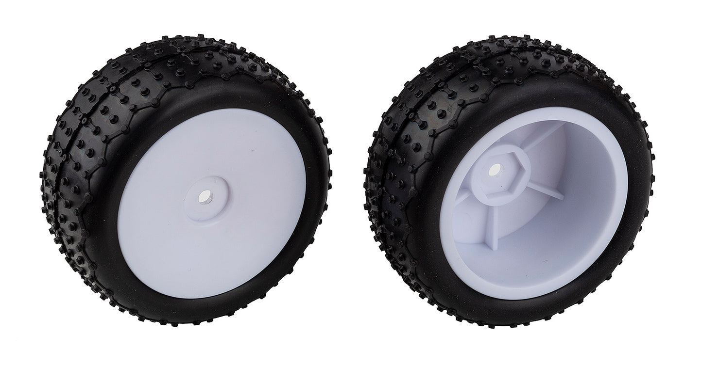 Reflex 14 Mini Pin Tires, Wide Wheels, mounted, white