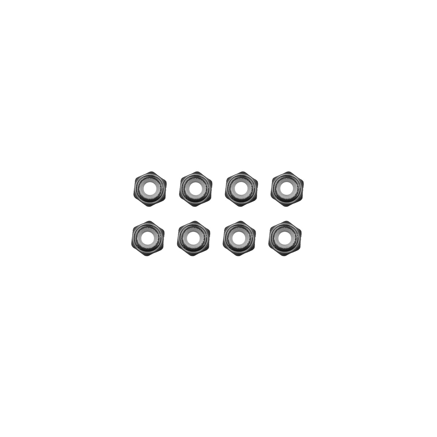 M2 Locknuts, Black Aluminum (8pcs)