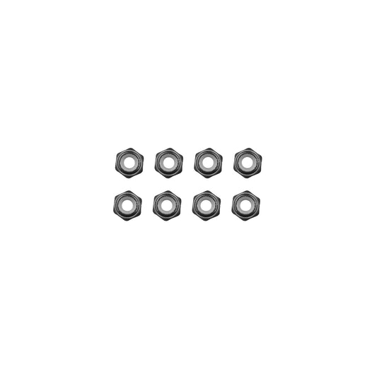 M2 Locknuts, Black Aluminum (8pcs)