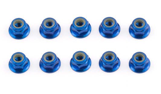 FT Locknuts, M4, flanged, blue aluminum