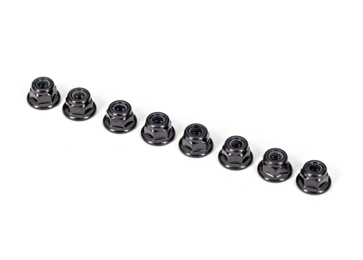 Traxxas TRA2744X 3 mm Flanged Nylon Black Locking Nuts (8)