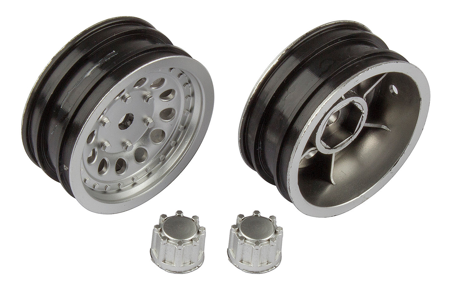 CR12 Wheels, 12 mm hex, satin silver