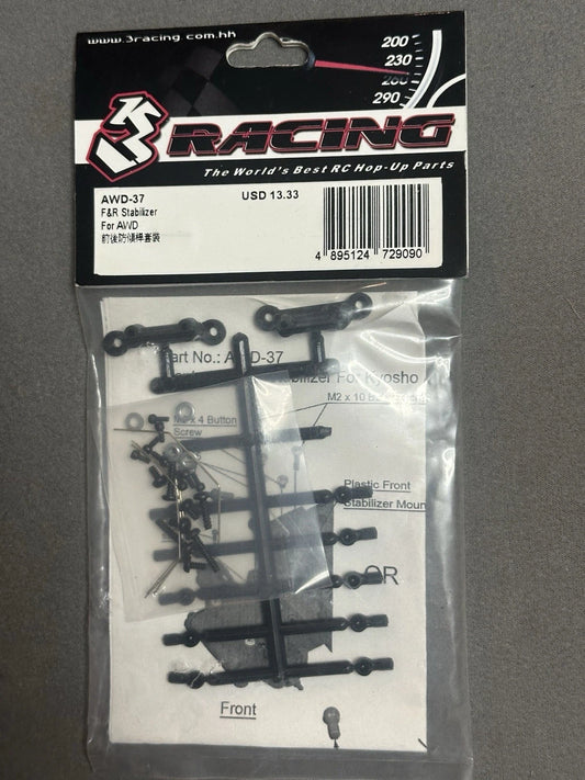 3 Racing AWD-37 Front & Rear Stabilizer For Kyosho Mini-Z AWD