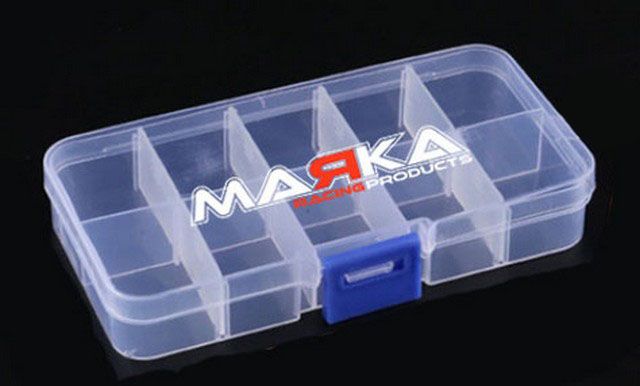 Marka Part #MRK-5003-10 Hardware Box - 10 Compartments adjustable - 130 x 65mm