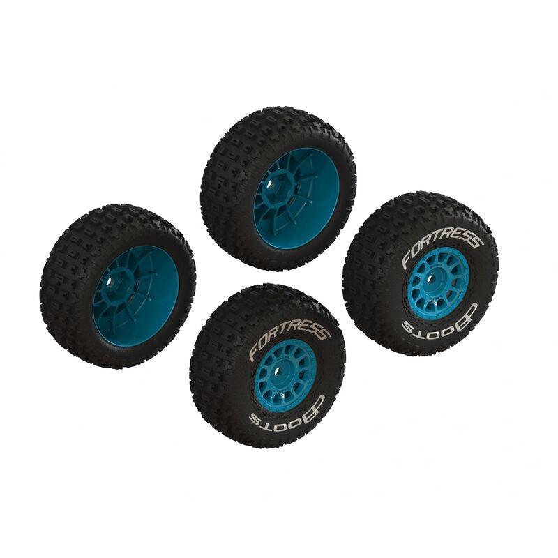 Arrma ARA-1571 dBoots 'FORTRESS' Glued Tire Set, Blue (2 Pairs)