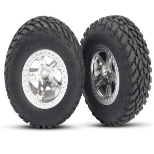 Traxxas 5873 Tires/Wheels Assembled Rear Slash Robbie Gordon (2) - PowerHobby