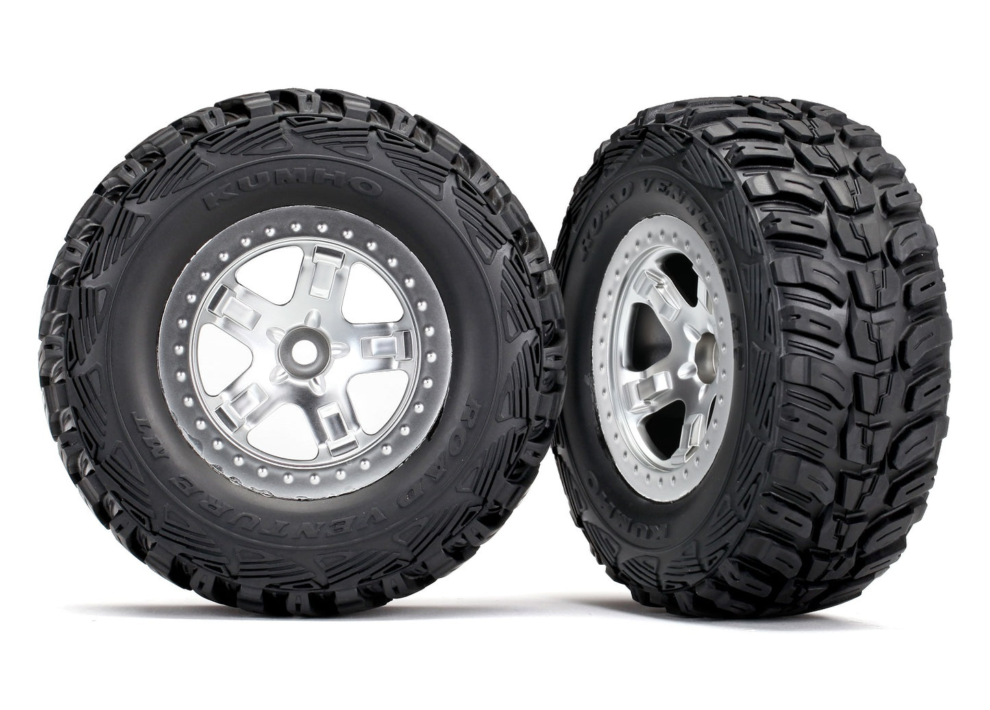 SCT Satin Chrome & Black Wheels & Kumho Tires (2)