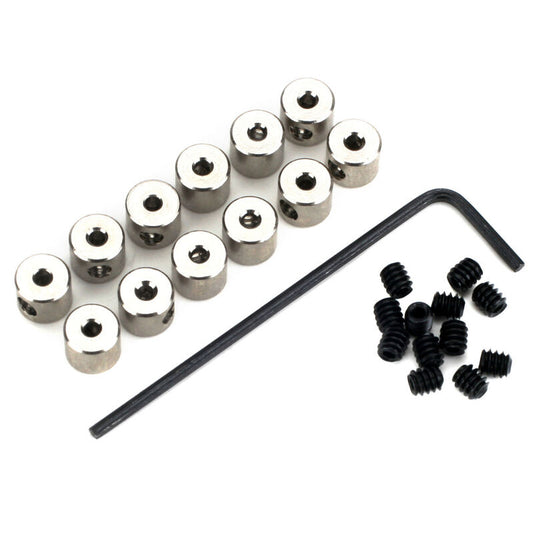 DU-BRO Part #595 Nickel Plated Shaft & Wheel Collars 1/16" / 1.5 mm (Qty: 12)