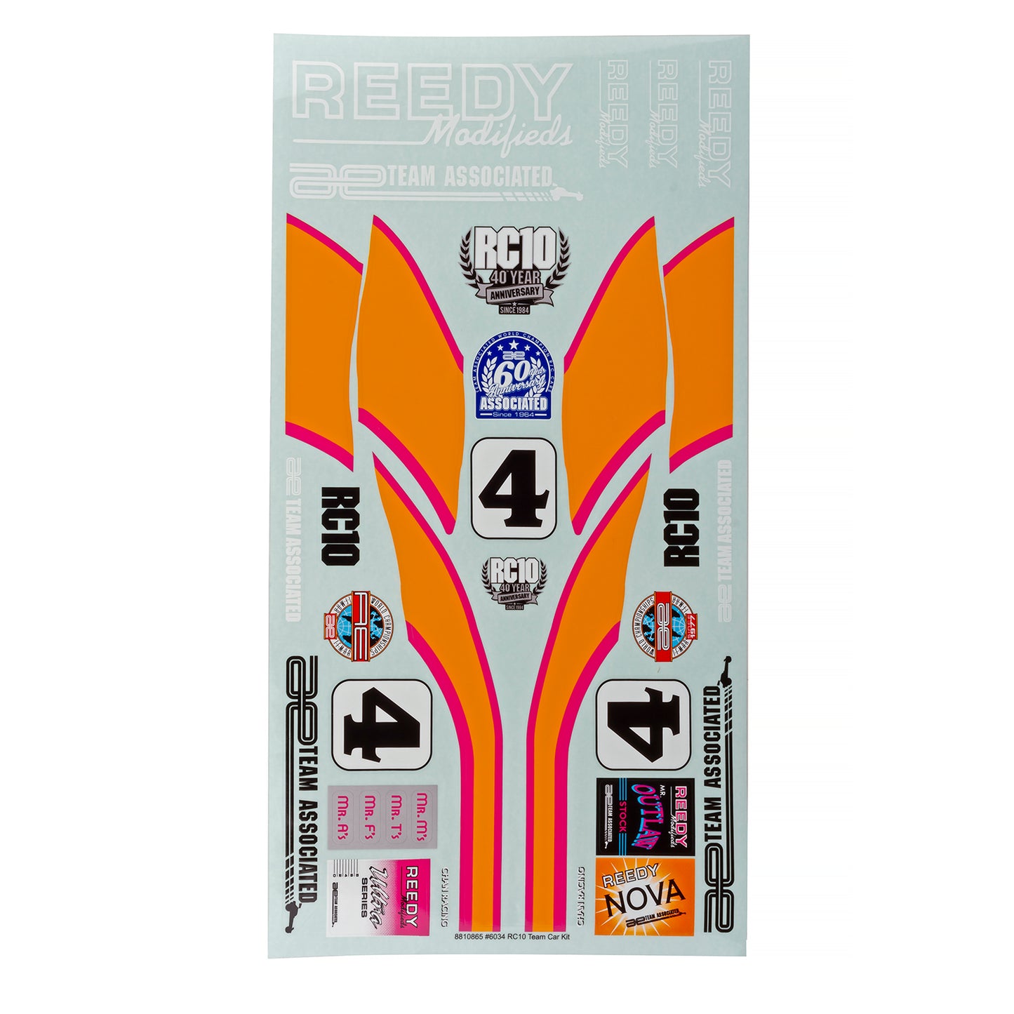 RC10 Team Car Kit Decal Sheet