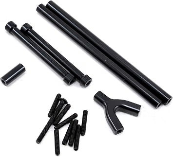 STRC Part #STA80043UBK CNC Aluminum Complete Front & Rear Upper Suspension Link, SCX10 BLACK