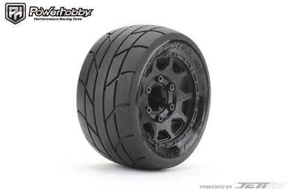 Powerhobby Part #PHB1804CBMSGB 1/10 2.8 ST Super Sonic Belted Tires (2) with Removable Hex Wheels