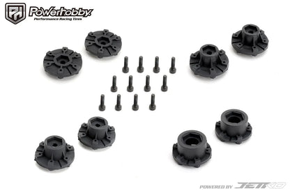 Powerhobby Part #PHB1804CBMSGB 1/10 2.8 ST Super Sonic Belted Tires (2) with Removable Hex Wheels