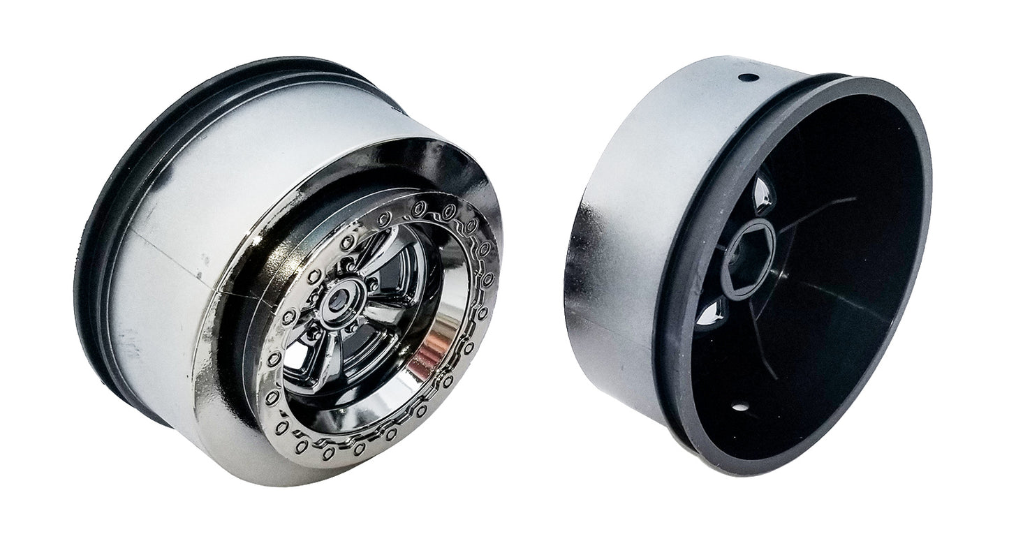 Drag Rear Wheels, 2.2 in / 3.0 in, 12 mm hex, black chrome