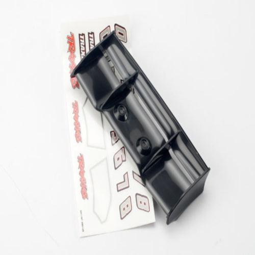 Traxxas 7122 Deck Wing w/Decal Sheet Black E-Revo - PowerHobby