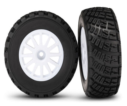 Traxxas Tra7473R White Wheels Gravel Pattern, S1 compound tires (2) - PowerHobby
