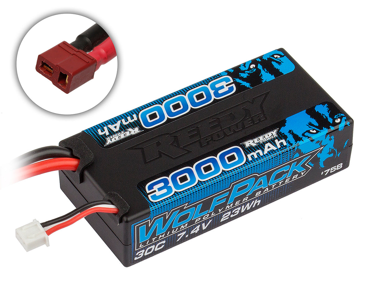 Reedy WolfPack LiPo 3000mAh 30C 7.4V Shorty, with T-plug