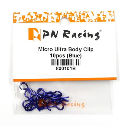 PN Racing Micro Ultra Body Clip 10pcs (Blue) Part#: 800101B