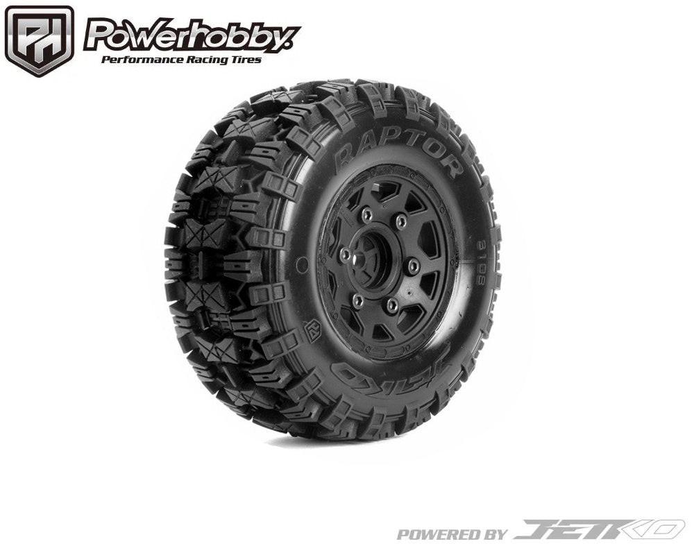 Powerhobby Part #PHB3108CBMSGB Raptor SC Belted Tires (2) with Removable Hex Wheels