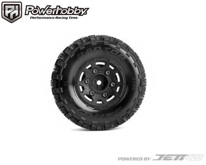 Powerhobby Part #PHB3108CBMSGB Raptor SC Belted Tires (2) with Removable Hex Wheels