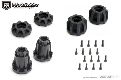 Powerhobby Part #PHB1806CBCSGB 1/8 MT 3.8" Defender Belted Mounted Tires w/ Removable Hex Wheels (2)