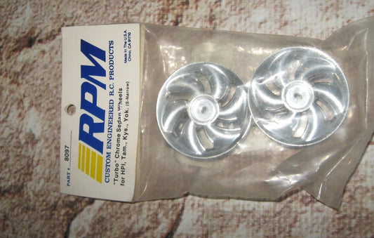RPM Part #8097 "Turbo" Chrome Sedan Wheels for HPI, Tam, Kys, Yok (S-Narrow)