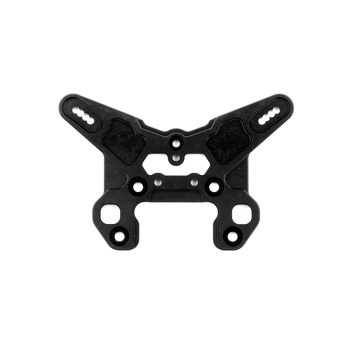 RC8T4 Aluminum Front Shock Tower V2, 16 Deg Kpi, Black