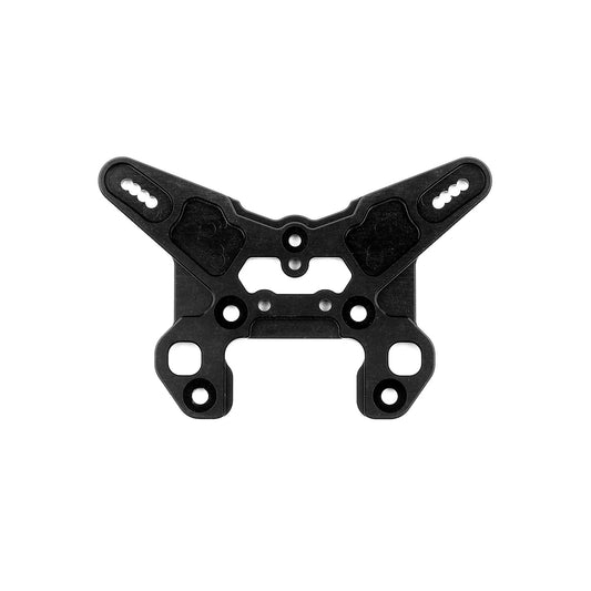 RC8T4 Aluminum Front Shock Tower V2, 16 Deg Kpi, Black